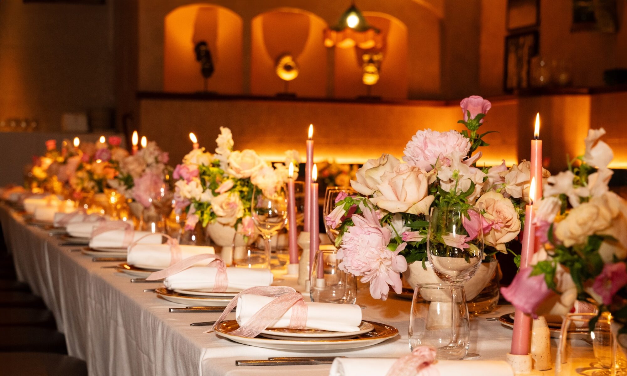 table with flower decoration